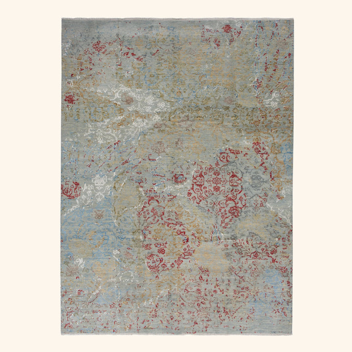 Transitional Wool Art Silk Blend Rug - 9'2" x 12'4"