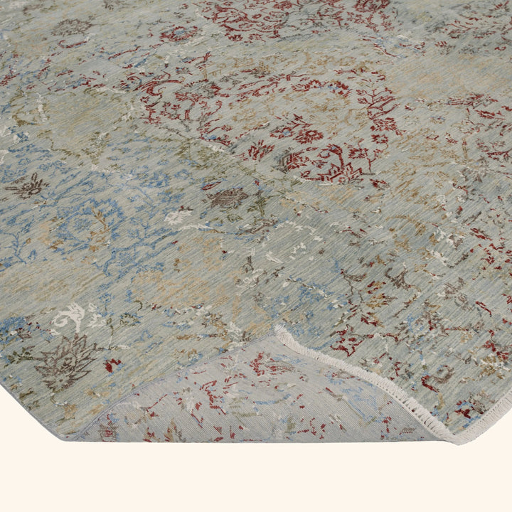 Transitional Wool Art Silk Blend Rug - 9'2" x 12'4"