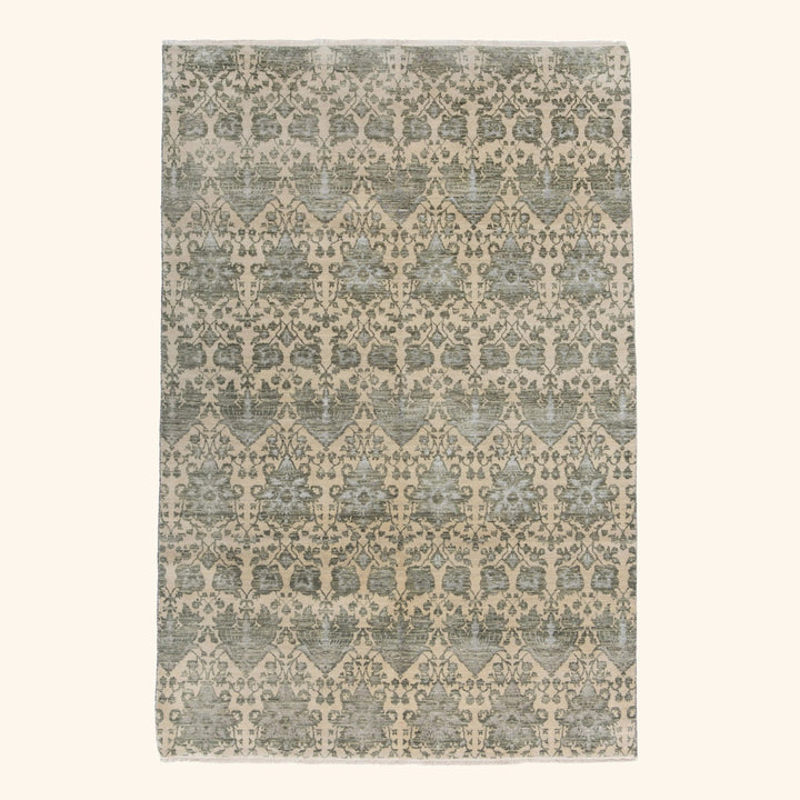 Transitional Wool Art Silk Blend Rug - 6'1" x 9'2"