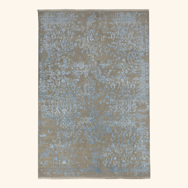 Transitional Wool Art Silk Blend Rug - 6' x 9'1"