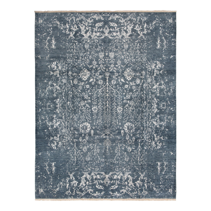 Transitional Wool Art Silk Blend Rug - 9'3" x 12'1"