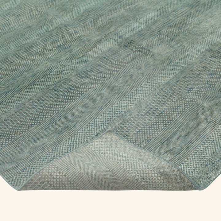 Transitional Wool Art Silk Blend Rug - 9' x 11'9"