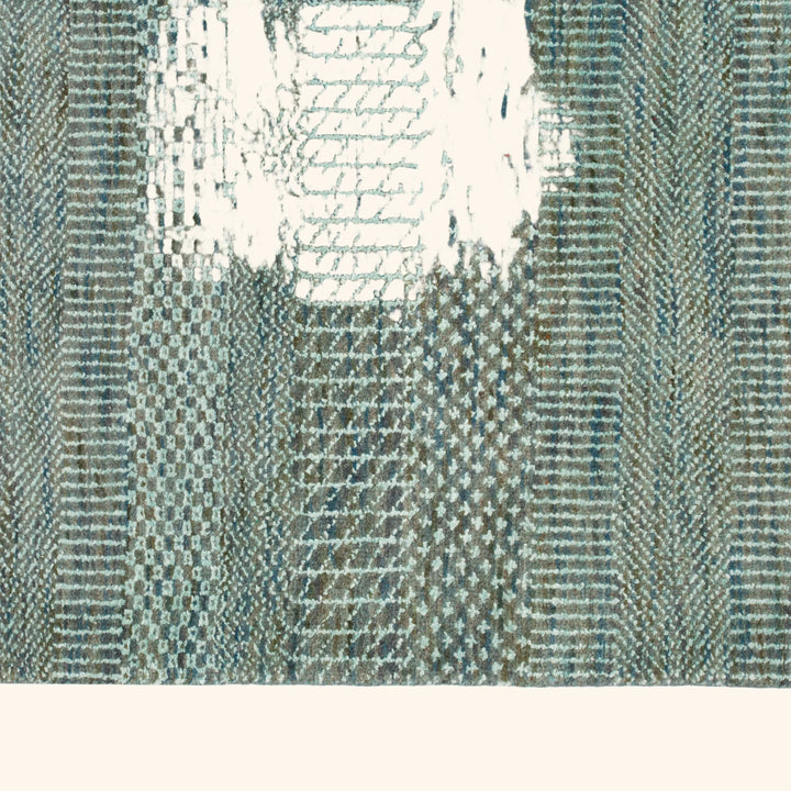 Transitional Wool Art Silk Blend Rug - 9' x 11'9"