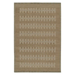 Beige Swedish Inspired Wool Flatweave Rug - 6'2" x 9'
