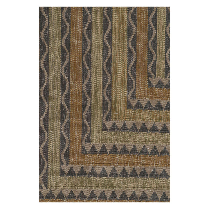 Brown Swedish Inspired Wool Flatweave Rug - 9'2" x 12'2"
