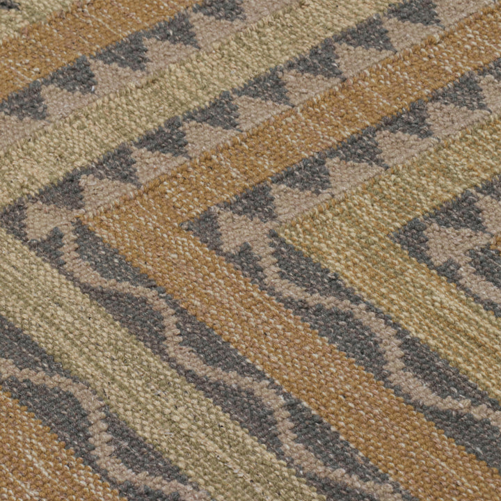 Brown Swedish Inspired Wool Flatweave Rug - 9'2" x 12'2"