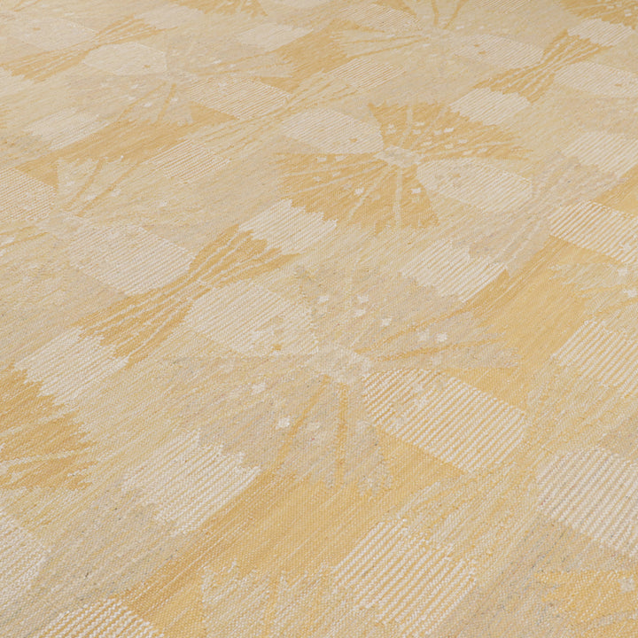 Gold Swedish Inspried Wool Flatweave Rug - 13'9" x 18'3"