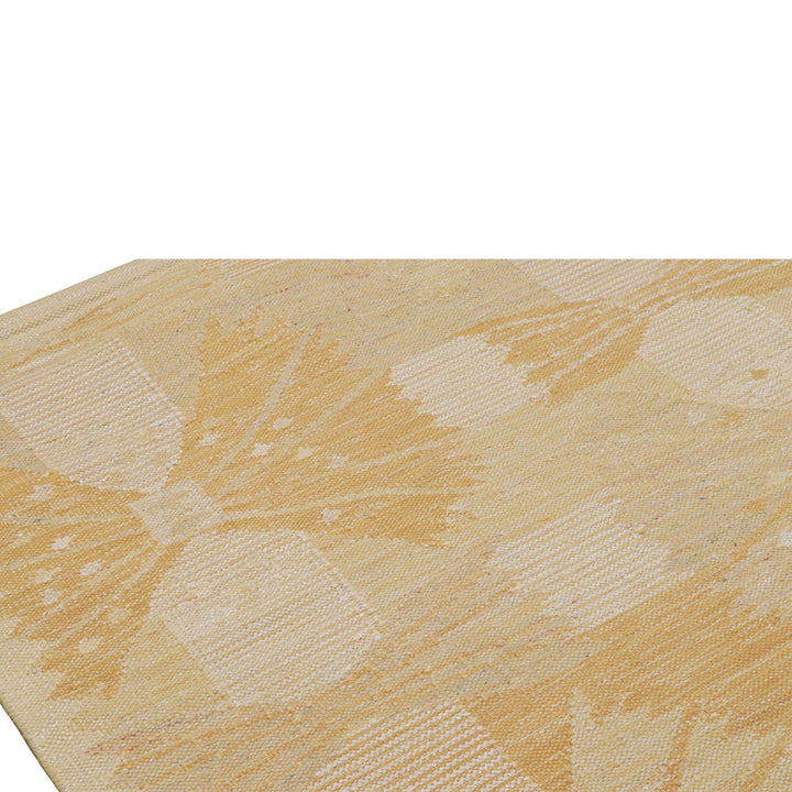 Gold Swedish Inspried Wool Flatweave Rug - 13'9" x 18'3"