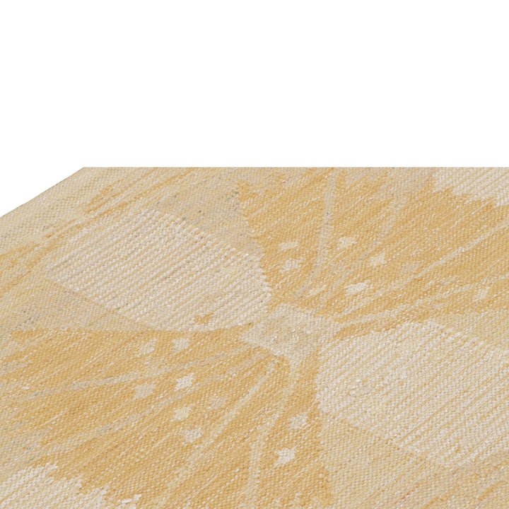 Gold Swedish Inspried Wool Flatweave Rug - 13'9" x 18'3"