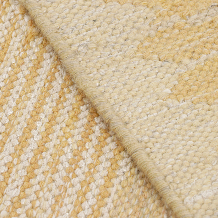 Gold Swedish Inspried Wool Flatweave Rug - 13'9" x 18'3"