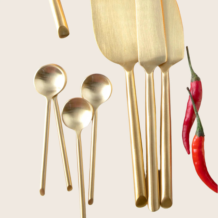 Gold Thin Spoons, Set of 4