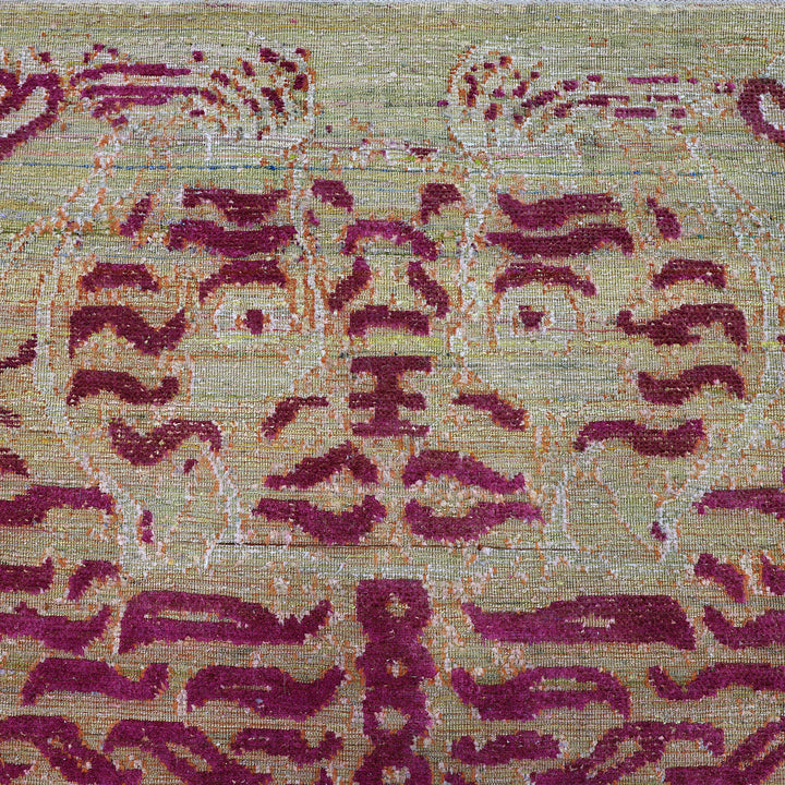 Orange Alchemy Contemporary Silk Wool Blend Rug - 8' x 10'