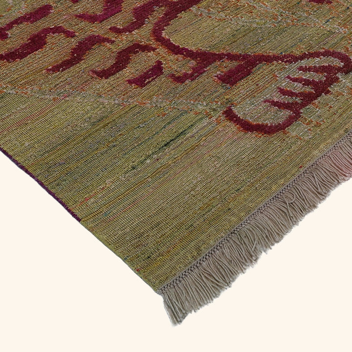Orange Alchemy Contemporary Silk Wool Blend Rug - 8' x 10'