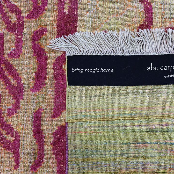 Orange Alchemy Contemporary Silk Wool Blend Rug - 8' x 10'