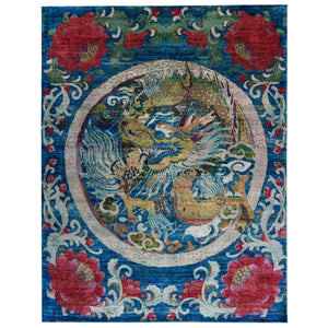 Blue Alchemy Transitional Silk Rug - 8' x 10'