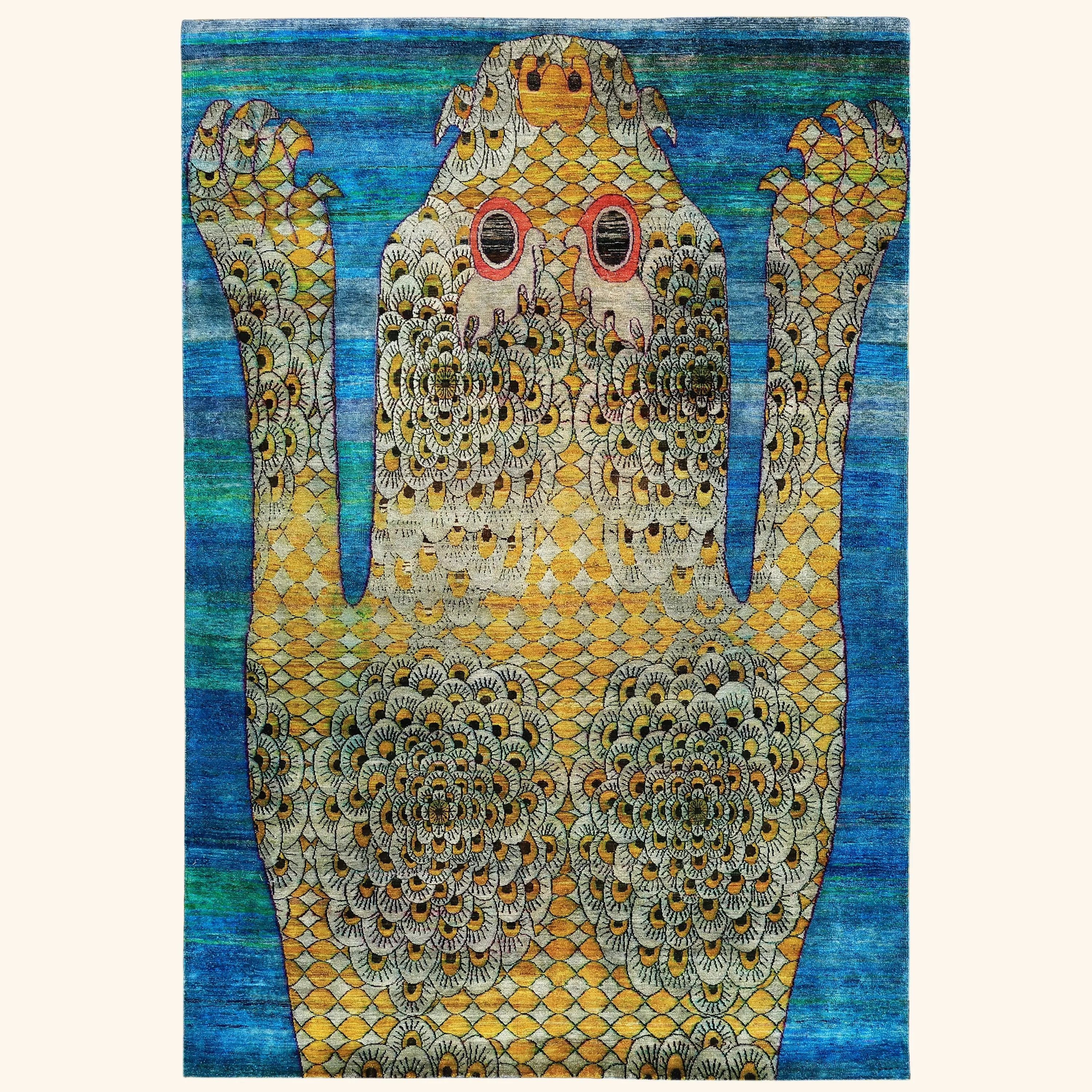 Multicolored Alchemy Contemporary Silk Rug - 5'11