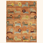 Image for Orange Alchemy Contemporary Wool Silk Blend Rug - 5' x 7'