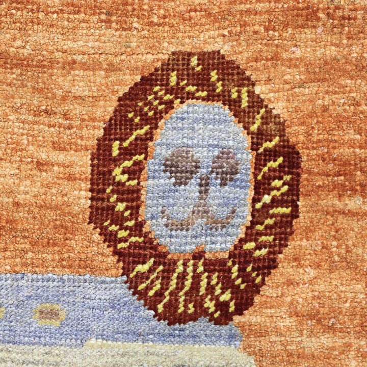 Image for Orange Alchemy Contemporary Wool Silk Blend Rug - 5' x 7'