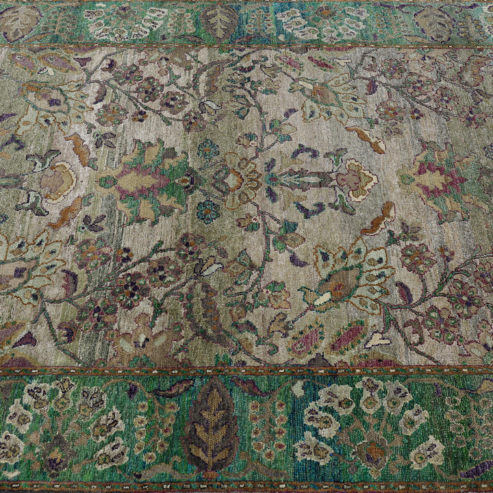 Green Alchemy Traditional Silk Blend Rug - 5' x 7'