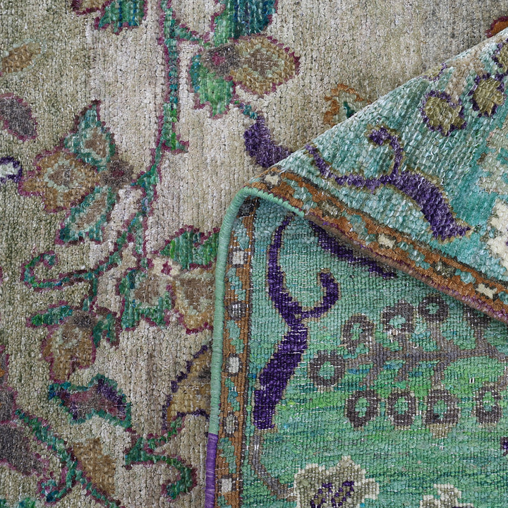 Green Alchemy Traditional Silk Blend Rug - 5' x 7'