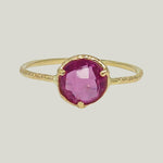 Floating Gem Ring with Pink Quartz