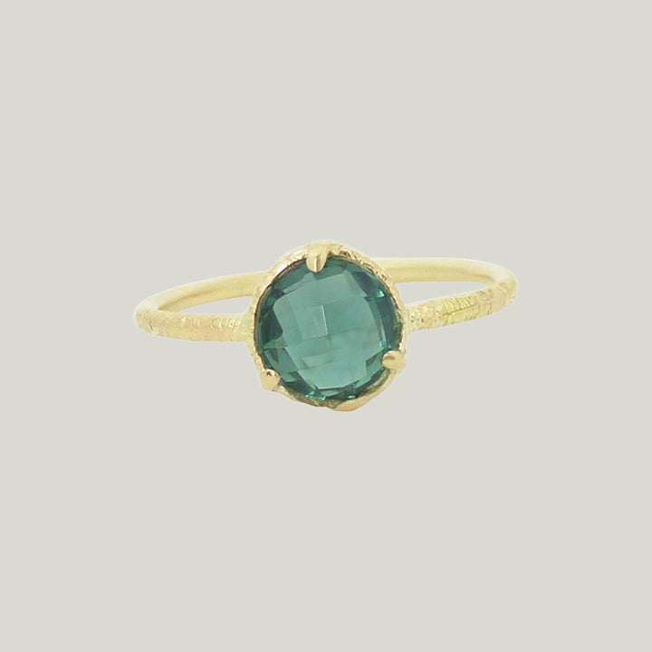 Floating Gem Ring with Indicolite Quartz Ring