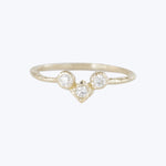 Treasure Dainty V Shaoe Ring with Diamonds Ring