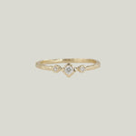Treasure Dainty 3 Shapes Ring - 2 Round,1 Center Square Shape With 2 And 2,4Mm Diamonds Ring