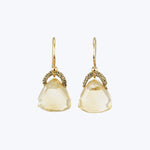 Triangle Gem Earrings-Citrine Earrings