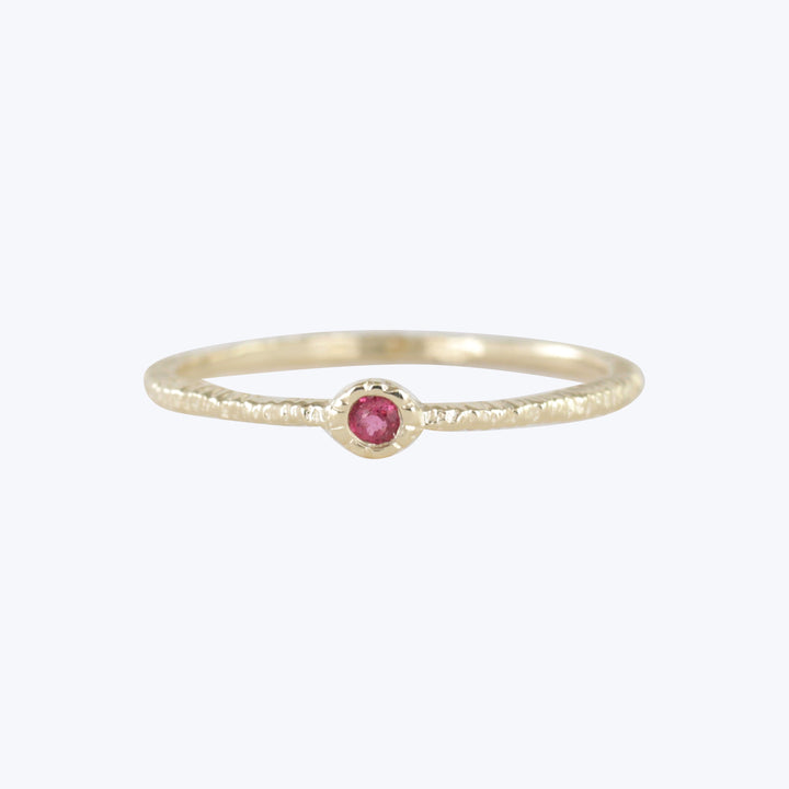 Treasure Dainty Ring -Single Stone 2Mm Pink Sapphire Ring