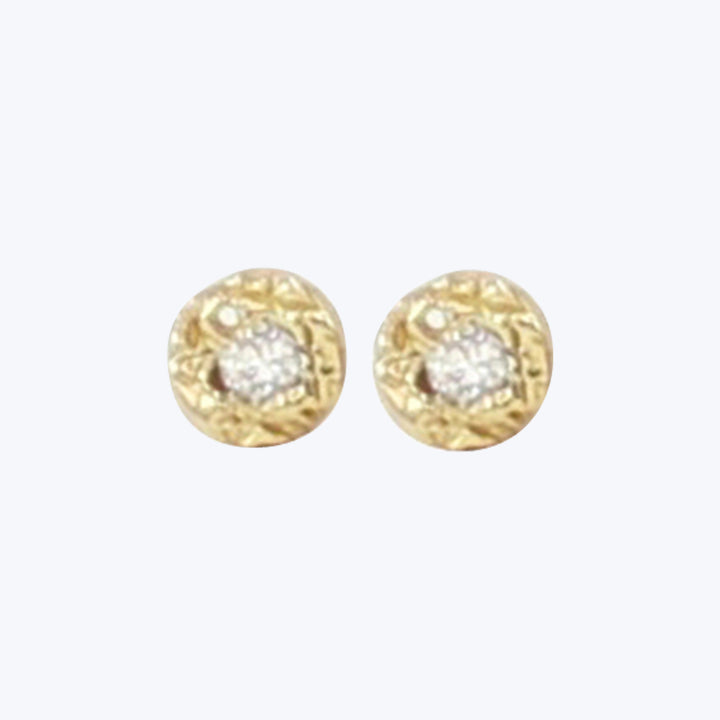 Treasure Coin Studs - Diamond 2Mm Earrings