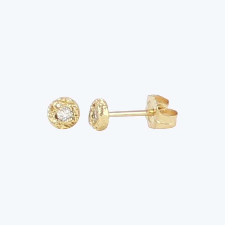 Treasure Coin Studs - Diamond 2Mm Earrings