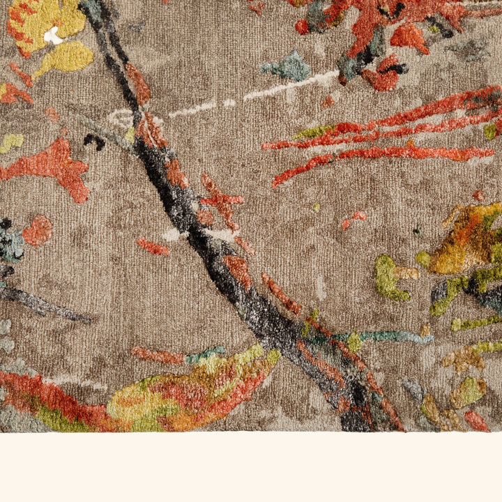Grey Aurora Contemporary Wool Silk Blend Rug - 9' x 12'