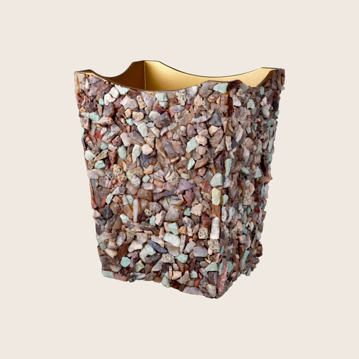 Mojave Scalloped Wastebasket + Liner