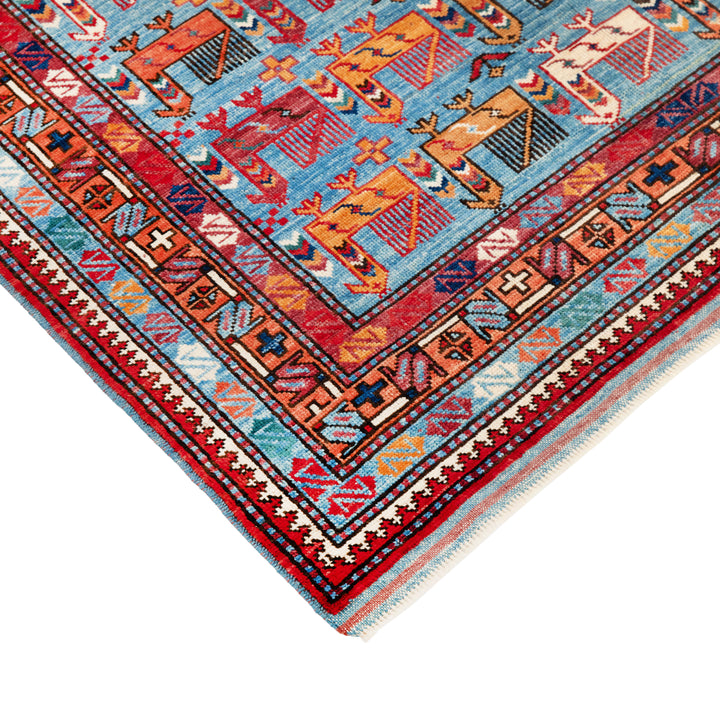 Traditional Afshar Wool Rug - 4'2" x 5'9"
