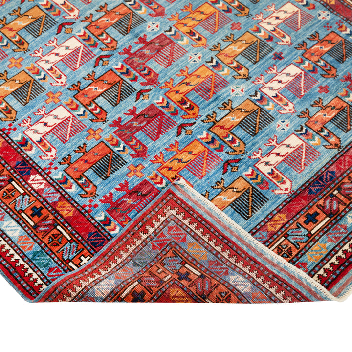 Traditional Afshar Wool Rug - 4'2" x 5'9"