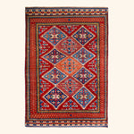 Traditional Kazak Wool Rug - 4'3" x 5'11"