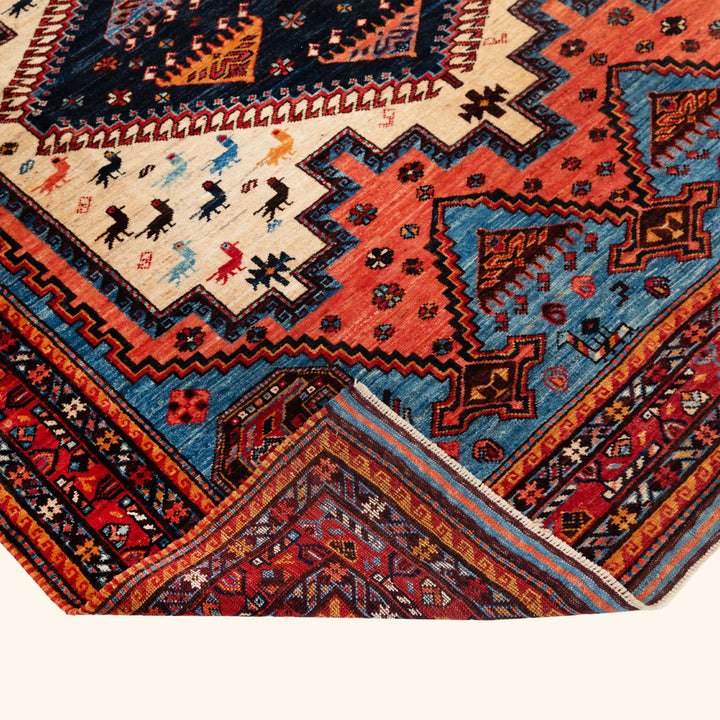Traditional Kazak Wool Rug - 5'11" x 7'11"
