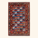 Traditional Afshar Wool Rug - 4' x 6'3"