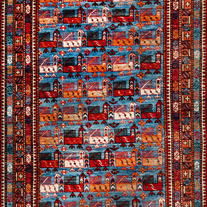 Traditional Afshar Wool Rug - 4' x 6'3"