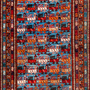 Traditional Afshar Wool Rug - 4' x 6'3" - hover