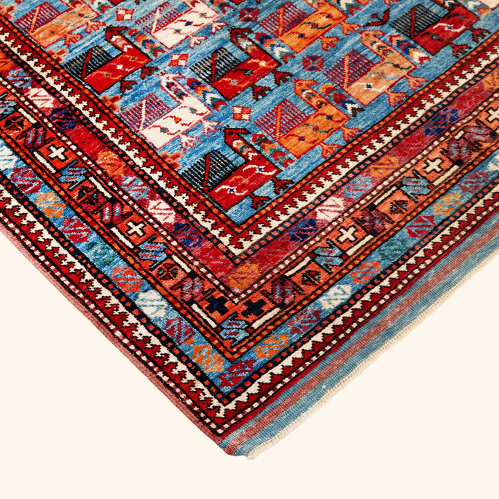 Traditional Afshar Wool Rug - 4' x 6'3"
