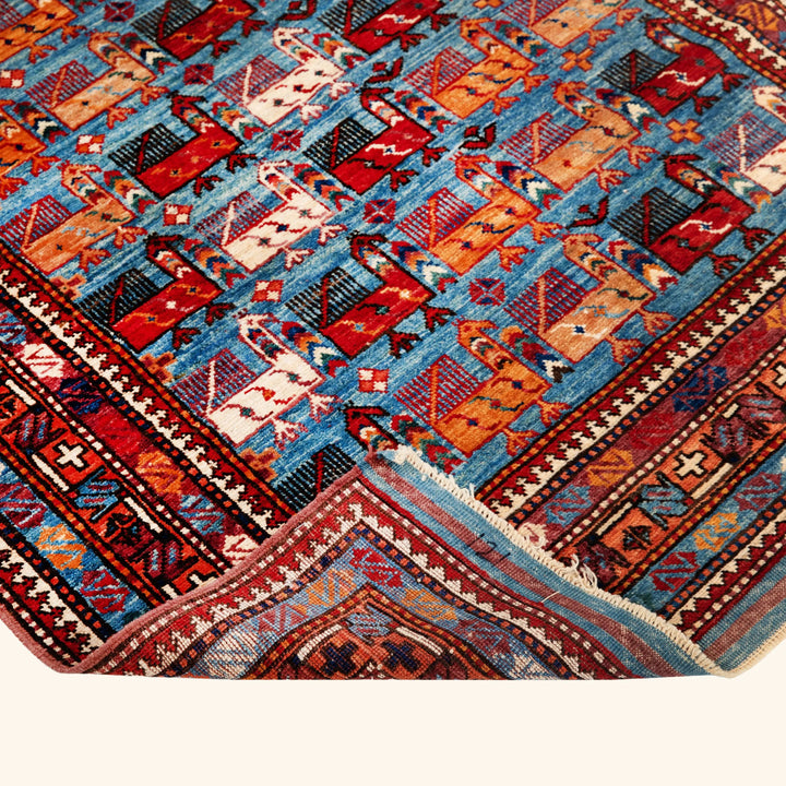 Traditional Afshar Wool Rug - 4' x 6'3"