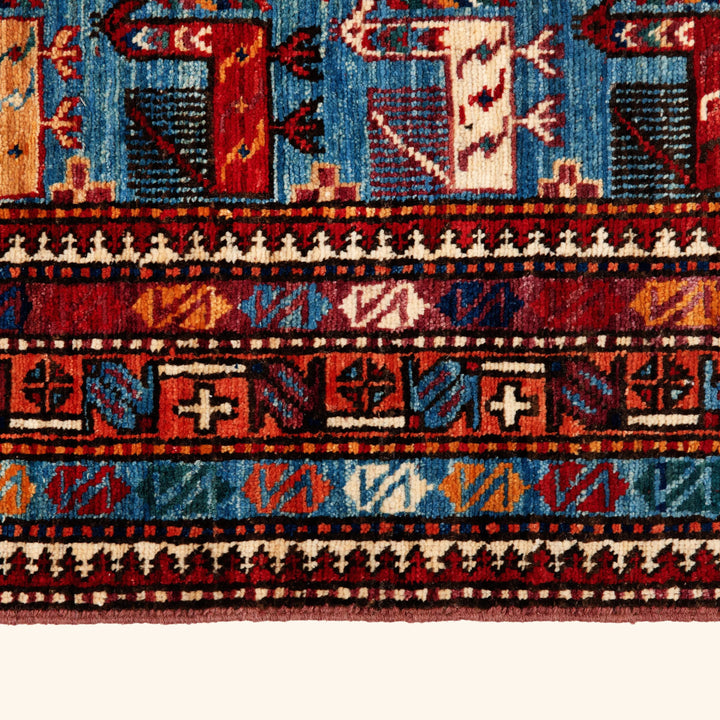 Traditional Afshar Wool Rug - 4' x 6'3"
