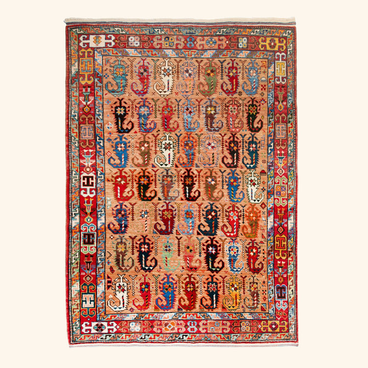 Traditional Afshar Wool Rug - 4'2" x 5'10"