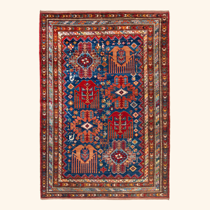 Traditional Kazak Wool Rug - 5'10" x 8'5'