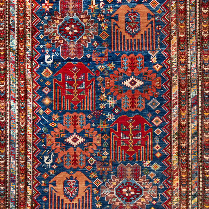 Traditional Kazak Wool Rug - 5'10" x 8'5'