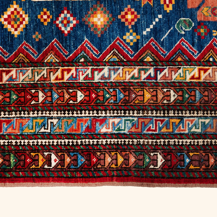 Traditional Kazak Wool Rug - 5'10" x 8'5'
