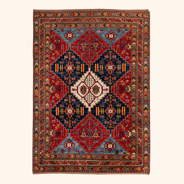 Traditional Kazak Wool Rug - 5'4" x 7'2"