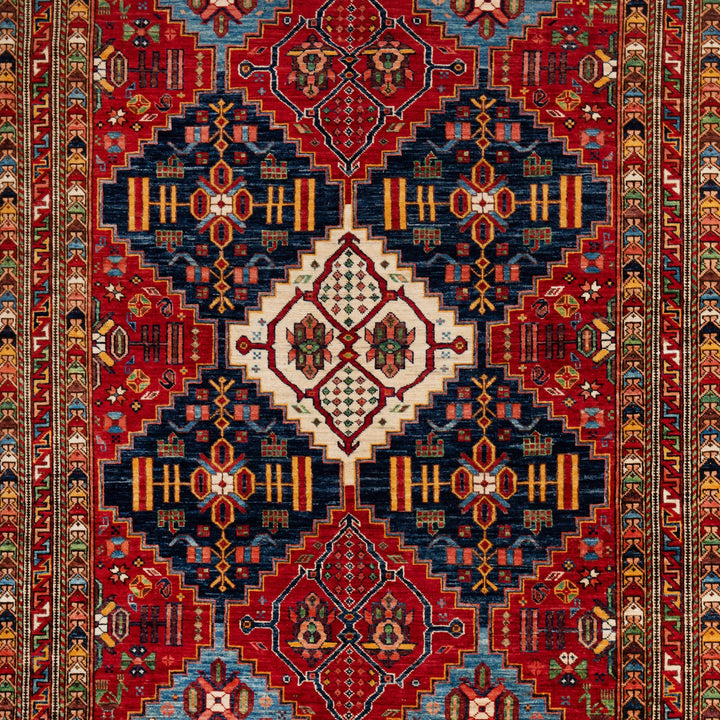 Traditional Kazak Wool Rug - 5'4" x 7'2"